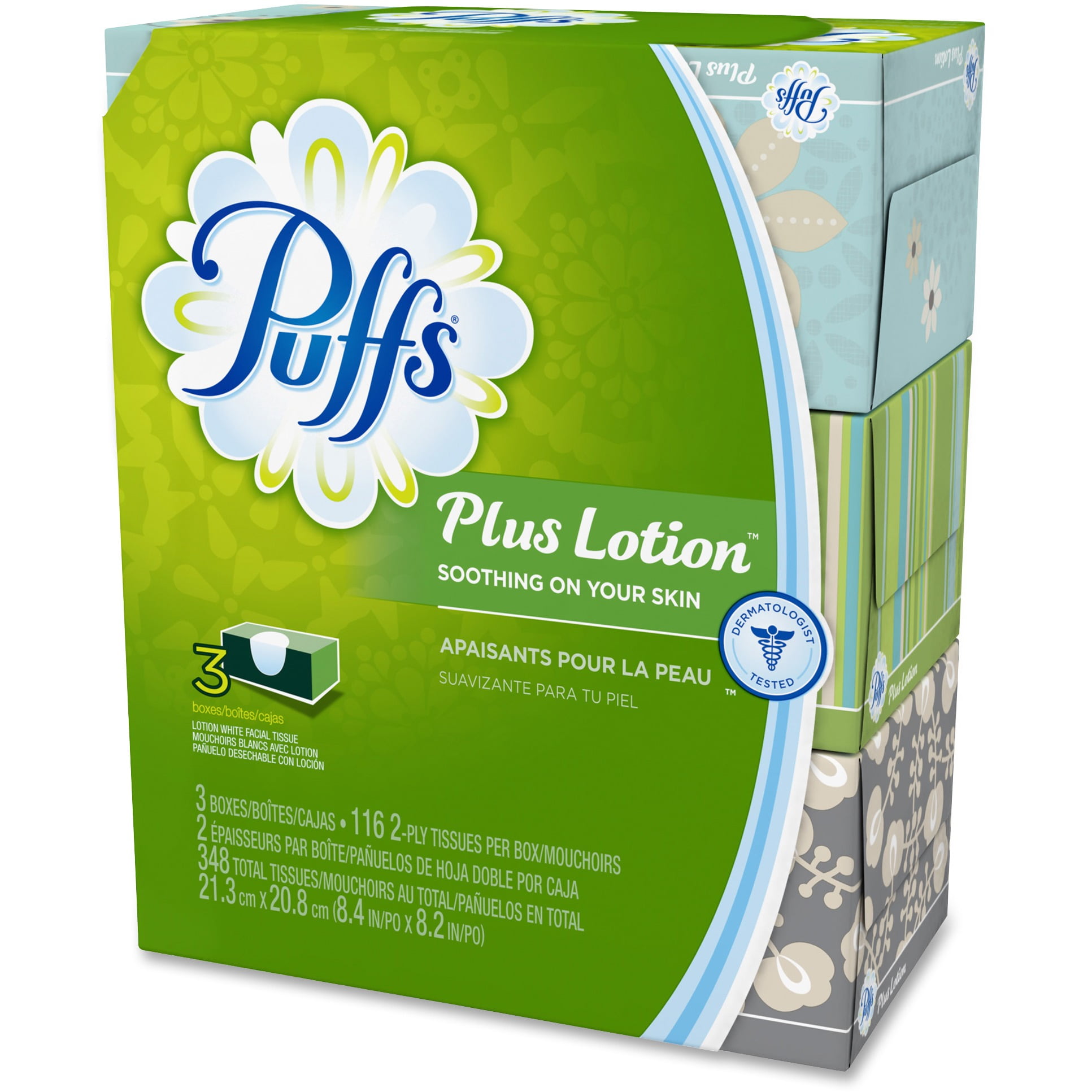 Puffs Plus Lotion 2-Ply Facial Tissue, White, 24 Boxes (PGC39383)
