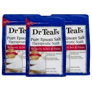 Dr. Teal,S Therapeutic Soak Gift Set (3 Pack, 6Lbs Ea.) - Unscented Soaking Solution Blended With Pure Epsom Salt - Ease Aches & Pains, Speed-Up Recovery Time - At Home Pain Remedy.