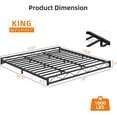 thumbnail image 3 of YUSAZENS Bed Frame, Black King Metal Platform Bed Frame with Wavy Design, Steel Slat Support, No Box Spring Needed, Easy Assembly, 6 Inch, 3 of 6