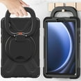 thumbnail image 4 of Case for Samsung Galaxy Tab A9 8.7 inch, 360 Degree Rotating Hand Grip Shockproof Cover with Shoulder Strap, Black, 4 of 7