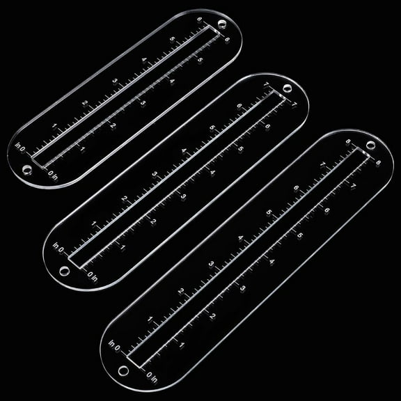 6pcs 3 Sizes Zipper Making Templates Clear Zipper Template Acrylic Zip Pocket Template Patchwork Ruler Sewing Tools for Leather Lace-in Boot Zipper Inserts Bag Zip Pocket DIY Crafts DIY
