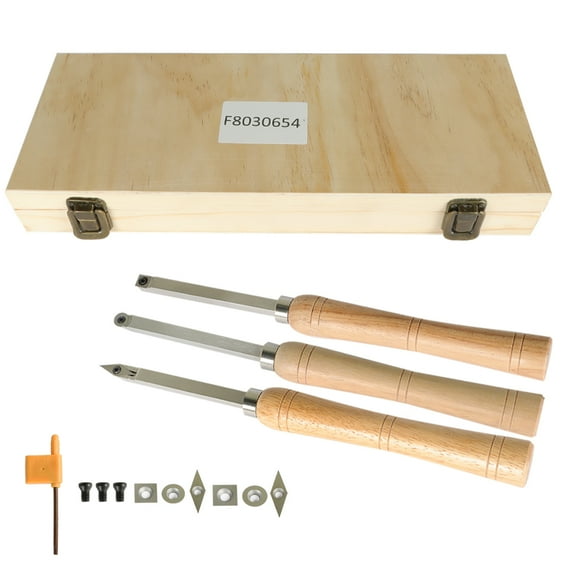 findmall Carbide Woodturning Tool Mini Size Diamond Shape, Round & Square 3 Piece