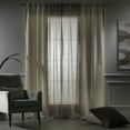 thumbnail image 5 of 3S Brother's 4 Panels Mix and Match Curtains 2 solid Decorative Linen Look curtains and 2 Sheer Linen look Curtains Hanging Back Tap & Rod Pocket Office, Luxury Home Deco Each 28"x63" Cream-Beige, 5 of 6