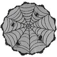 thumbnail image 2 of cpengpj Halloween Lace Spiderweb Tablecloth Halloween Decoration Tablecloth Black Spider Round 102cm Tablecloth Fireplace Mantle Table Runner for Halloween Home Party Decor, 2 of 6