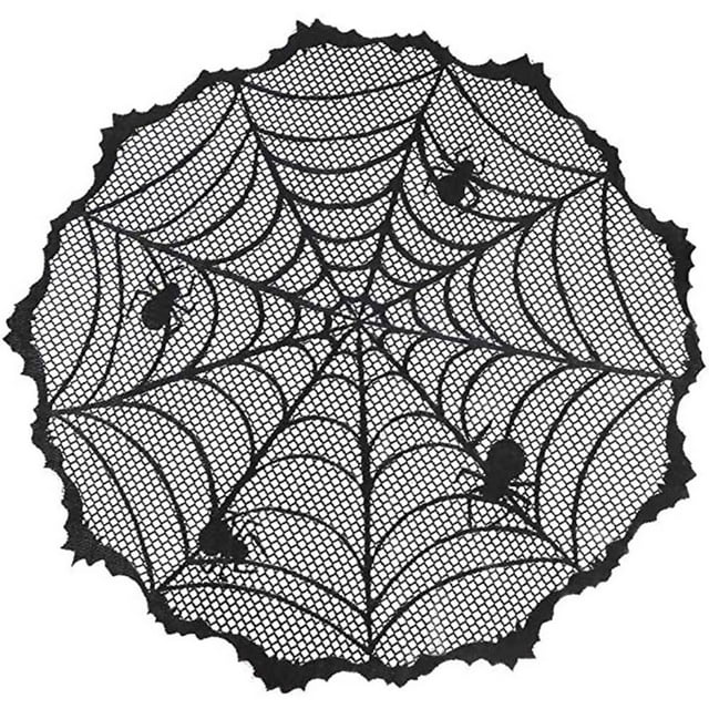 Agiferg Halloween Decoration Tablecloth Black Spider Round 102cm Tablecloth Tablecloth