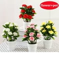 Artificial Fake Rose fluxers in Pot for Outdoor Garden and Home Decor