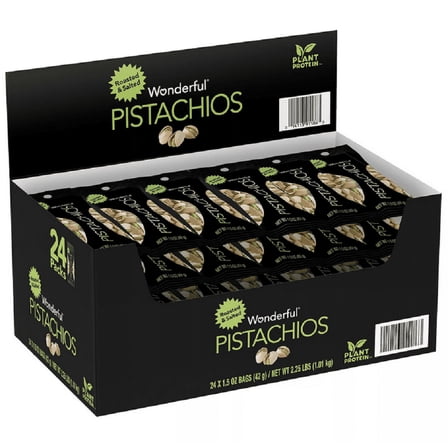 Wonderful Pistachios, Roasted and Salted (1.5 oz., 24 ct.)