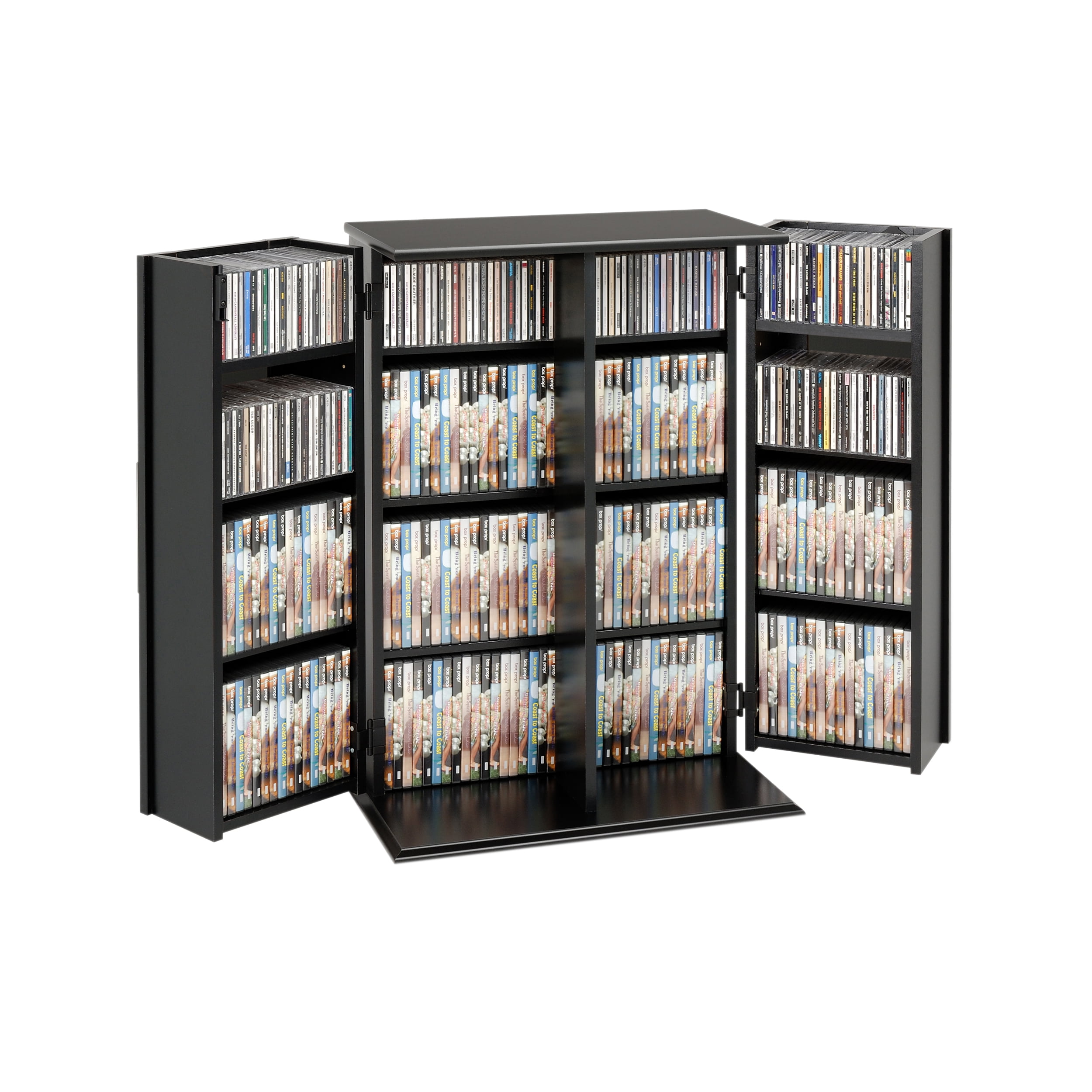 Small Deluxe Media Storage Cabinet With Locking Shaker Doors
