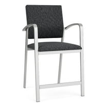 Newport Reception Waiting Room Healthcare Hip Chair / Silver Steel / Dark Gray