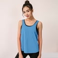 thumbnail image 4 of Fayshow0 Beach Cover Ups Women Plus Size Cover Ups for Swimwear Women's Backless Yoga Workout Tops Sleeveless Running Swallowtail Casual Tank,Blue M, 4 of 9