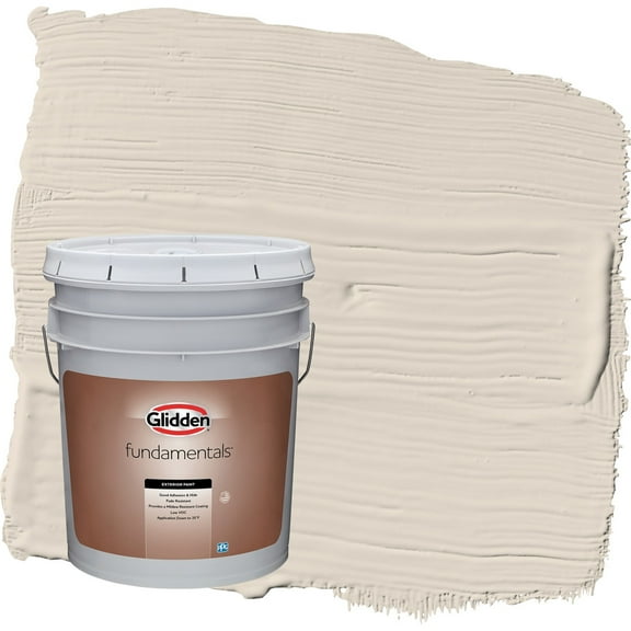 Glidden Fundamentals Casual Elegance / Beige Flat Exterior Paint, 5 Gallon