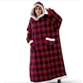 thumbnail image 1 of Manta de franela superlarga con mangas para hombre y mujer, Sudadera con capucha, jersey de lana gigante, manta de TV de gran tamaño, invierno, 2023, 1 of 4