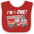 thumbnail image 3 of Inktastic I'm 1 Fire Truck 1st Birthday Boys or Girls Baby Bib, 3 of 4