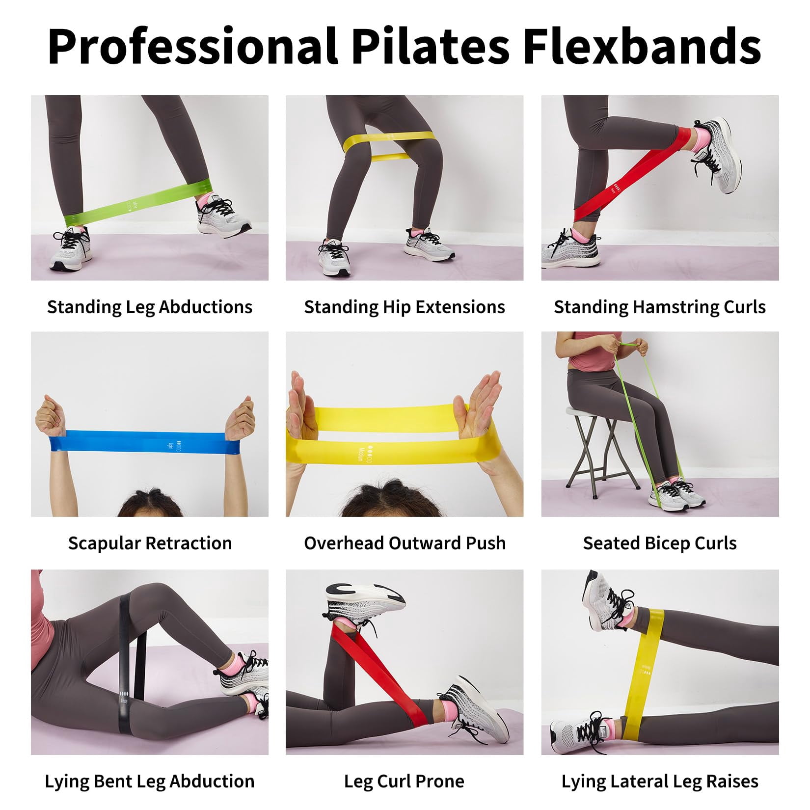 Resistance Bands Set 20/30 Pack, Exercise Bands for Working Out, TPE Elastic Workout Bands for Strength Training, Stretching