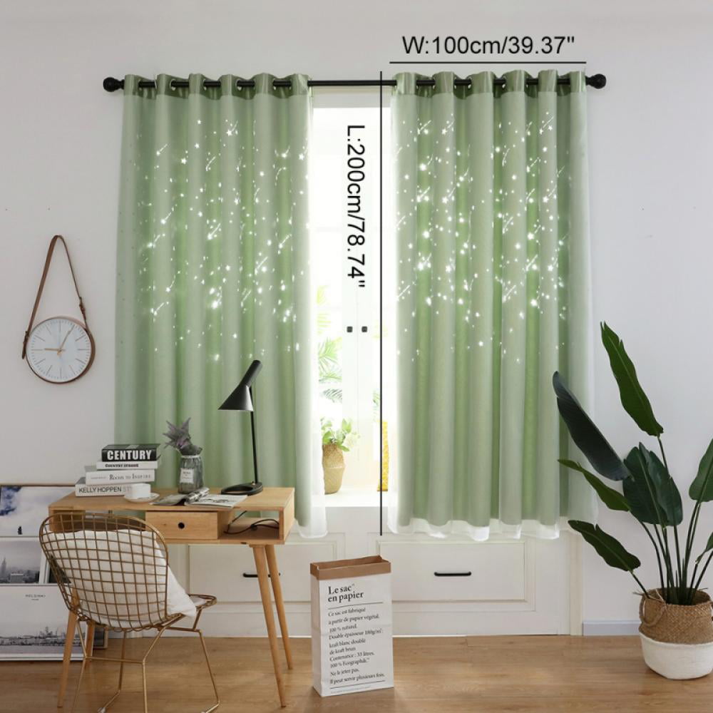 Dream Scene Star Thermal Blackout Curtains PAIR Eyelet Ready Made Boys Girls ope 