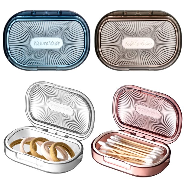 Soporte para bastoncillos de algodón Kigley Portable Travel, 4 unidades con tapa