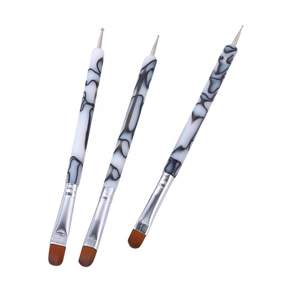 RAGUPEL 2026 New French Manicure Brush 2 Way Manicure Brush with Dotting Manicure Tool for Manicure Cuticle Clean Up Manicure Design Nail Dotting Pen French Tip Tool for Home,Salon,Travel