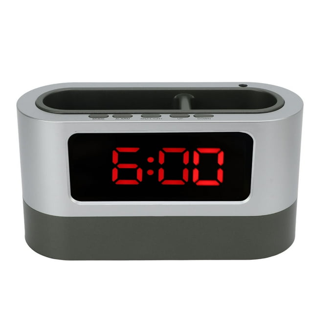 Reloj despertador digital, soporte para bolígrafo, reloj despertador, soporte para bolígrafo, reloj despertador, reloj para dormitorio, diseño aerodinámico