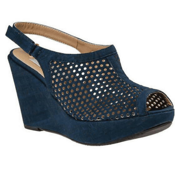 Vaneli Women's Emmalee Wedge Sandal Blue Cork, Size 5.5 M