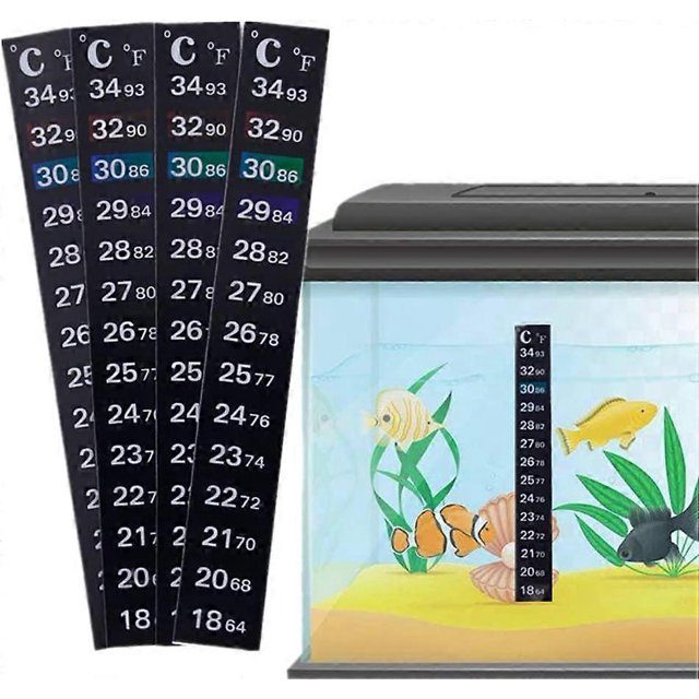 Thermometer Strip,5 PCS Fish Tank Thermometer,2 Temperature Readings,3 Color Marks