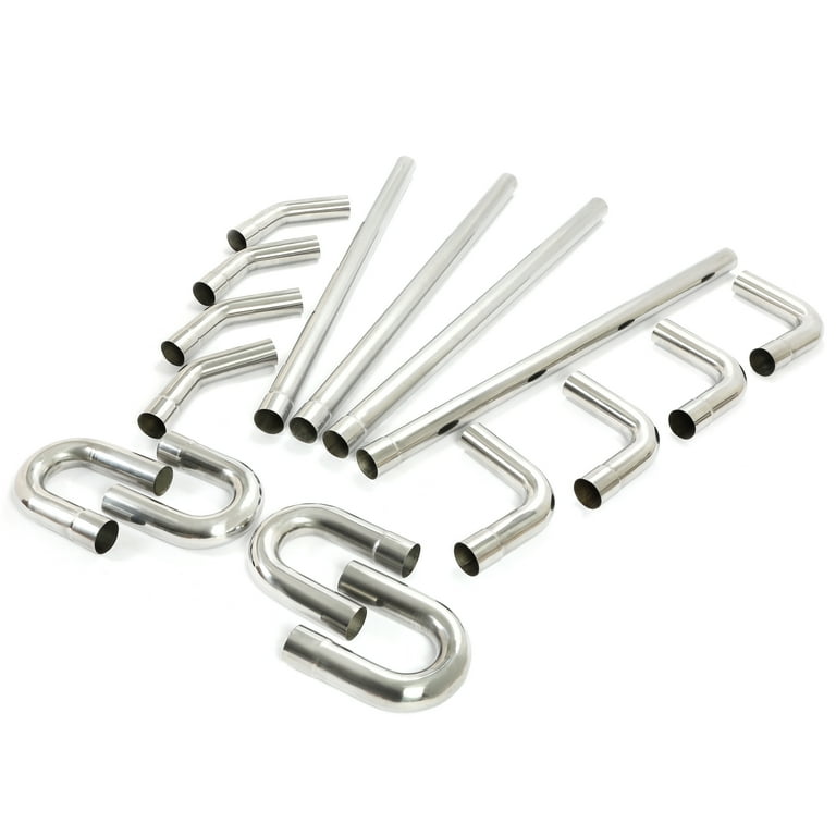16 Pcs 2.0 In. OD DIY Custom Exhaust Kit Mandrel Bend Tubing 16 Gauge Straight Pipe 45 90 180 Degree U-Bend Pipes Stainless Steel Slip-Fit Design Tube Universal Fit - Foto 13