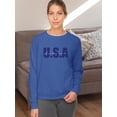 thumbnail image 2 of Usa Deep Blue Banner Sweatshirt Women -Image by Shutterstock, Female 5X-Large, 2 of 4