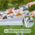 thumbnail image 6 of Multicolor Christmas Gnome Pattern Square Fitted Tablecloth with Elastic Edge,Square Table Cover,Washable Elastic Table Cover for Home Kitchen Party Decor 34"x34", 6 of 6