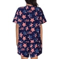 thumbnail image 6 of Fuzoiu American Stars Print Women's Short-Sleeved Pajama Set,Lounge Sleepwear Set,Womens Pajama Sets 2 Piece,Button-Up Top and Shorts with Pockets-Medium, 6 of 7