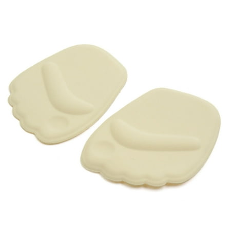 1 Pair Beige Fabric Surface Gel Foot Arches Forefoot Pad Metatarsal Cushion