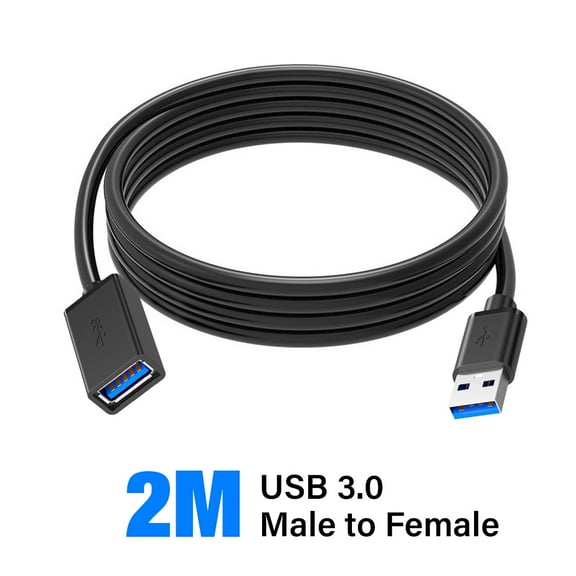USB-A 3.0 Extension Cable, 4.8Gbps High-Speed, Male to Female Connectors, 6 Foot, Black