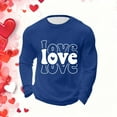thumbnail image 6 of UVEASISHA Long Sleeve Waffle Shirt Men Big and Tall Casual Valentines Day Graphic Tees Cute Love Letter Print T-Shirts Stretch Workout Pullover Tee Tops Navy 5XL, 6 of 9