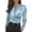 Light Blue, variant on Women's French Luxury V-Neck Slim Fit Elegant Versatile Blouse, Size S-2XL