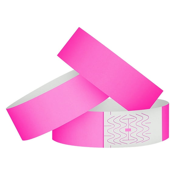 HUANLEDASH 100Pcs Synthetic Paper Wristbands Disposable Waterproof Wrist Strap Event Bands Replacement Wristband Set Identification Bracelets for Amusement Park Nightclubs Bars