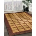thumbnail image 2 of Ahgly Company Indoor Rectangle Abstract Saffron Red Checkered Area Rugs, 8' x 10', 2 of 6