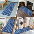 thumbnail image 5 of Runner Rug 2 x 6 Ft, Dark Blue Morocco Washable Non-Slip Floor Mat for Kitchen Hallway/Entryway, Ethnic Abstract Geometric Quatrefoil Grid Long Kitchen Runner Area Rugs for Living Room, Low-Profile, 5 of 8