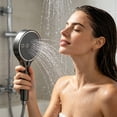 thumbnail image 5 of Handheld Showerhead for Bathroom, High Pressure Filtered Shower Head with 6 Spray Settings, Removable Adjustable Angle Rainfall Shower Head for Hard Water, Easy Install Chrome Finish, 11.02"x5.31", 5 of 7