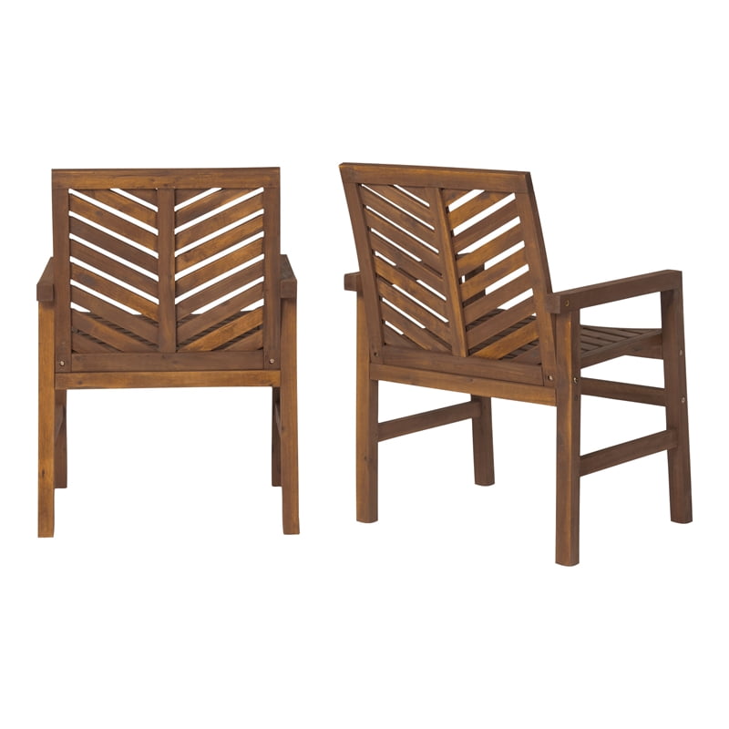 Photo 1 of **FOR PARTS OR REPAIR**SEE NOTES**NONREFUNDABLE
Outdoor Wood Patio Chairs - Set of 2 - Dark Brown