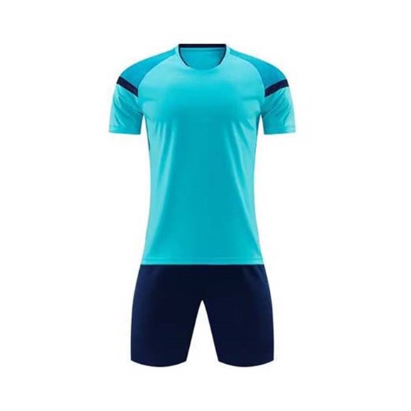Odeerbi Kids Teen Boys Girls Mesh Soccer Training Uniform Set Color Block Short Sleeve T-Shirt Shorts Quick Dry Athletic Sets for 5-15 Years