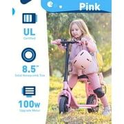 Hiboy Electric Scooter for Kids Ages 4 - 8, 3 - Speed Adjustable, 9.3 MPH & 5 Mile Range, Neon LED Lights Electric Scooter with Seat Pink