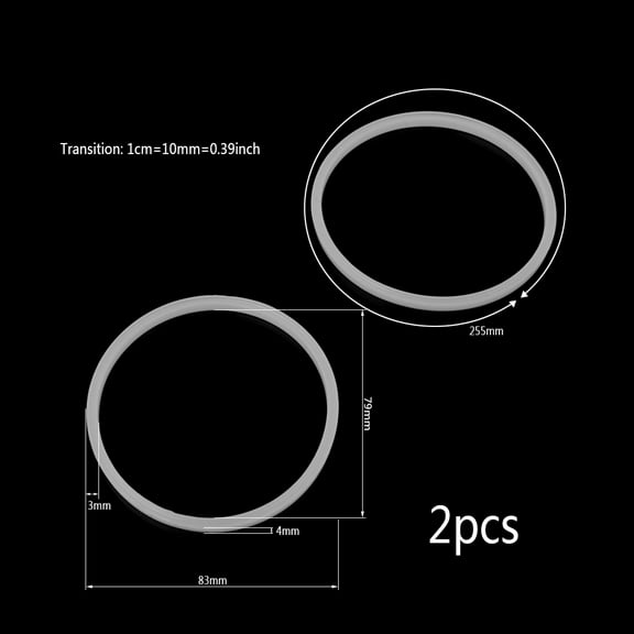 2Pcs 8.3cm Rubber O Shaped Replacement Gaskets Seal Ring Part For Blender Juicer
