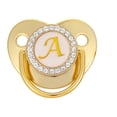 thumbnail image 1 of DPTALR Baby Pacifier 26 Letter Name Initials Clip Silicone Baby Pacifier Golden Shiny Newborn Pacifier, 1 of 3