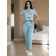 thumbnail image 4 of Pijama De 3 Piezas Mujer Pantalon Short Y Playera A Juego, 4 of 5