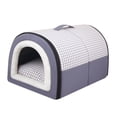 thumbnail image 4 of FITYLE Small Pet Dog House Cat Bed House Removable Kennel Warm for Cat Small Dogs 2 in 1 Puppy Houses Soft Pet Sleeping Bed Pet Bed Gray S, 4 of 10