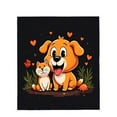 thumbnail image 4 of Durable Soft & Warm Flannel Blanket - Whimsical Orange Dog & Cat Design Cozy for Sofa Travel Bed & Chair - Perfect for Pet Lovers, 4 of 7