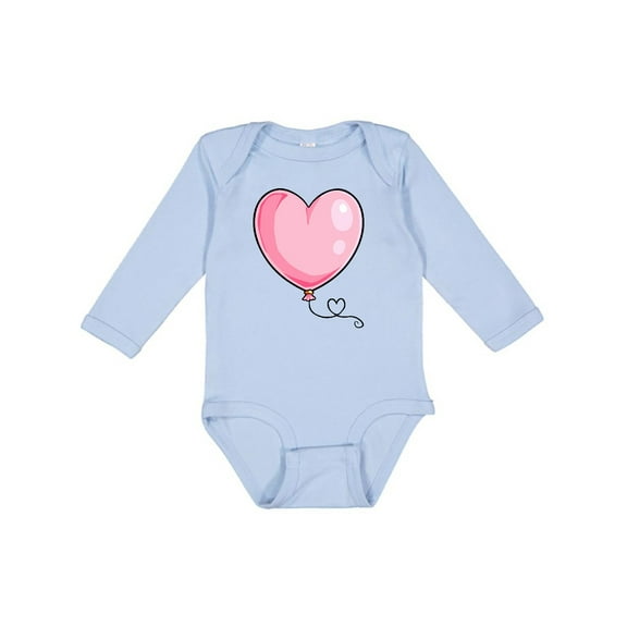 Inktastic Pink Balloon Heart Boys or Girls Long Sleeve Baby Bodysuit