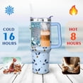 thumbnail image 4 of Christmas Blue Holly Berries 40 Oz Tumbler with Handle Lid and Straw Stainless Steel Double Walled Vacuum Insulated Cup Merry Christmas Gifts Tumbler for Women Men Friends Outdoor Indoor, 4 of 6