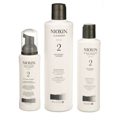 Nioxin Hair System Kit 2 Kit - Cleanser 10 Oz, Scalp Therapy Conditioner 5 Oz and Treatment 3.3 (Best Conditioner For Sensitive Scalp)