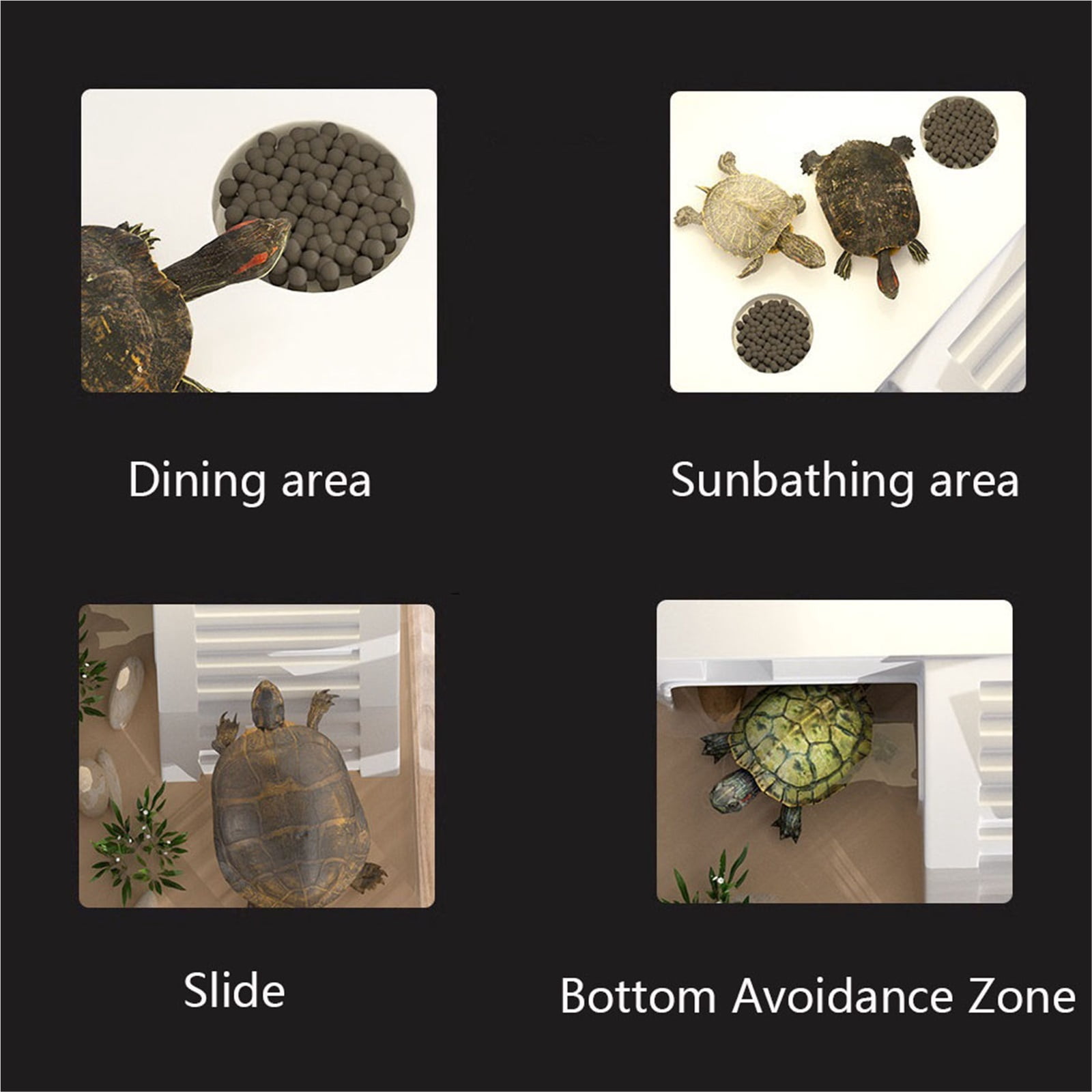 Turtle tank visual turtle ecological integrated bottom drainage household use