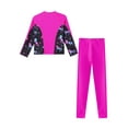 thumbnail image 4 of Haitryli Kids Girls Long Sleeve 2 Piece Swimwear Rash Guard Swim Shirt with Leggings Surfing Diving Wet Suits Hot Pink 10, 4 of 7