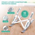 thumbnail image 4 of GFDYREE Laptop Stand Holder for Desk, Adjustable Portable Computer Riser Stand, Foldable Aluminum Notebook Elevator for Mac MacBook Pro Air, Lenovo, HP, Dell More 10 to 15.6 inches Laptops T, 4 of 6